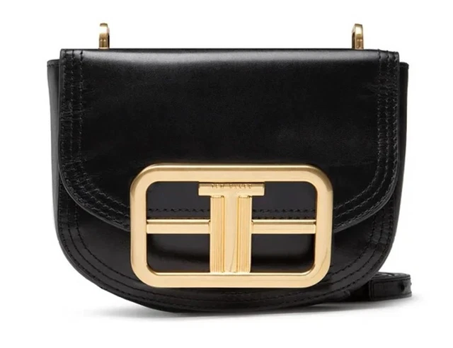 TED BAKER LADIES Elizzaa Crosshatch Fold Mini Leather Purse Grey