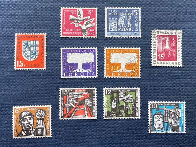 200Saarland 1958, OPD Saarbrücken Mi.-Nr. 379, 400 - 408,  komplett gestempelt