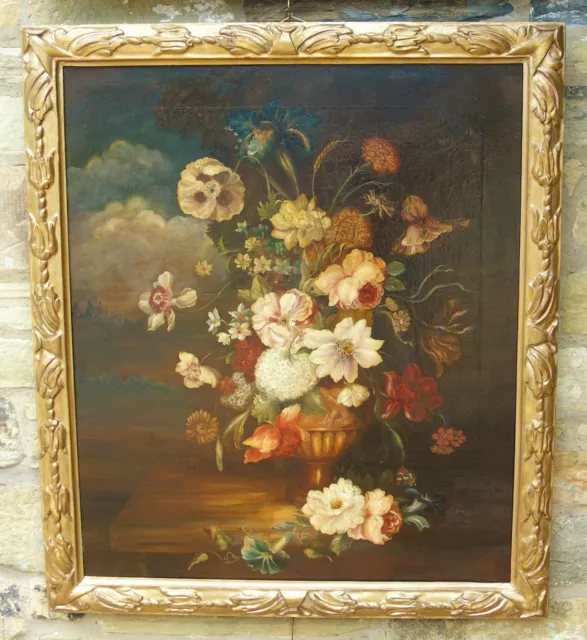 Good Dutch 18th Century Style Oil Painting Still Life Flowers