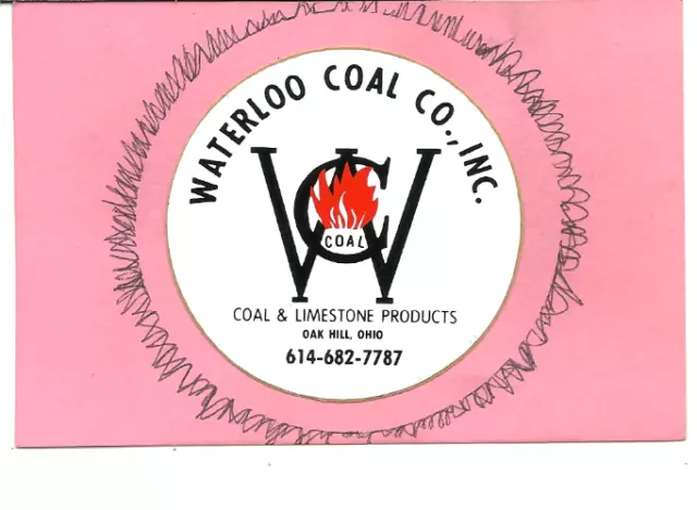 Waterloo Coal Co - Coal Mining Sticker-Decal "Very Rare"