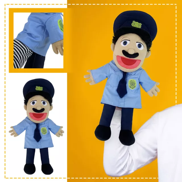 Police Jeffy Puppet Hand Puppet Plush Toy 40cm Stuffed Doll Kids