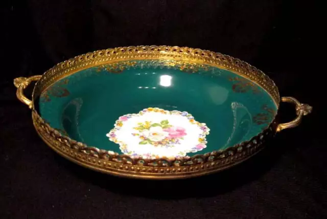 Outstanding Scherzer Bavaria Germany Brass & Porcelain Bowl!!!