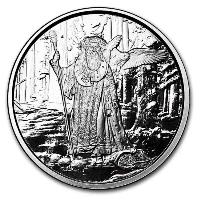 Celtic Lore Merlin 1 oz .999 Fine Silver Proof Round Capsule COA #1253/2000 Rare