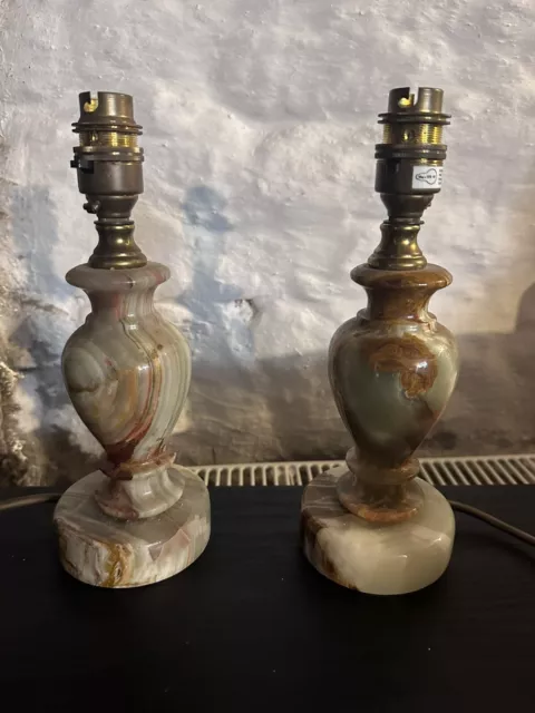 Stunning Pair of Onyx marble Table Lamps