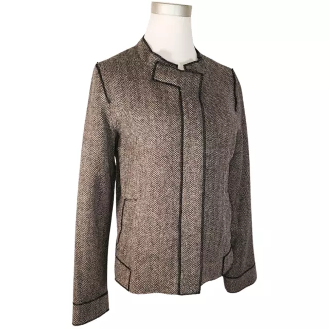 ELEMENTE CLEMENTE x OSKA S Beige Black Herringbone Wool Deconstructed Jacket