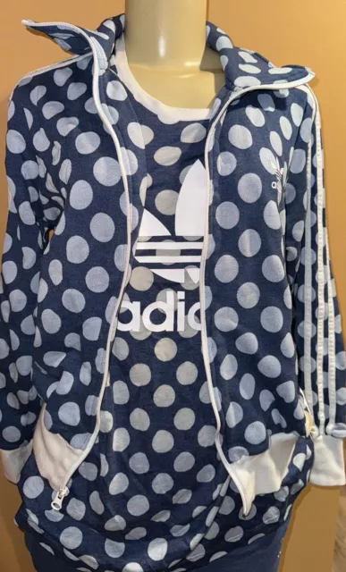 Adidas  CLASSICS TRACKSUIT  3pc SET. Jacket Tank Pants Polka Dots Small Med