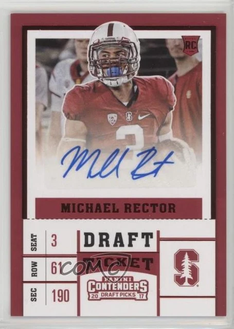 2017 Panini Contenders Draft Picks Ticket Red Foil Michael Rector Rookie Auto RC