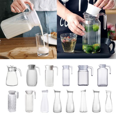 caraffa per l'acqua HOMQUEN Brocca In Plastica Brocca Per Acqua Con Manico Per Tè 1 Confezione/Grigio brocca per barattoli Brocca Per Acqua Da 60 Once/1,8 l con Coperchio brocca per tè freddo 