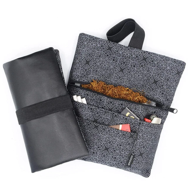 GUGGIARI® Porta Tabacco Cartine e Filtri realizzato in Pelle Black D&#xE8;co