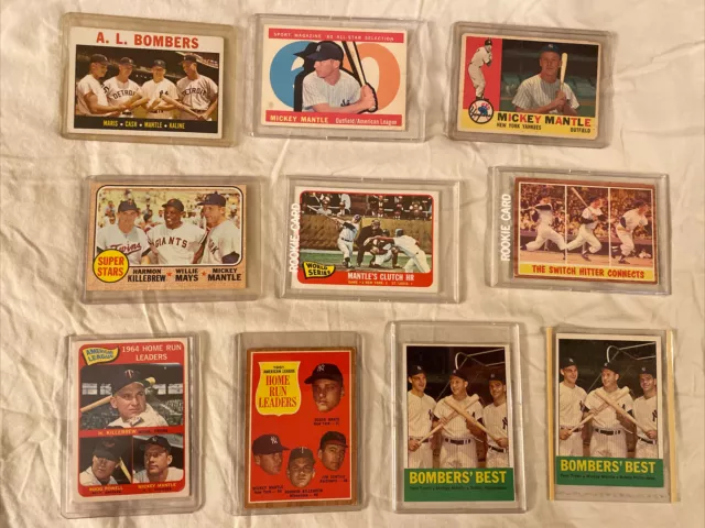 VINTAGE MICKEY MANTLE BASEBALL CARD LOT 10- 60, 62, 63, 64, 65, 68 Good Cond VINTAGE MICKEY MANTLE BASEBALL CARD LOT 10- 60, 62, 63, 64, 65, 68 Good Cond