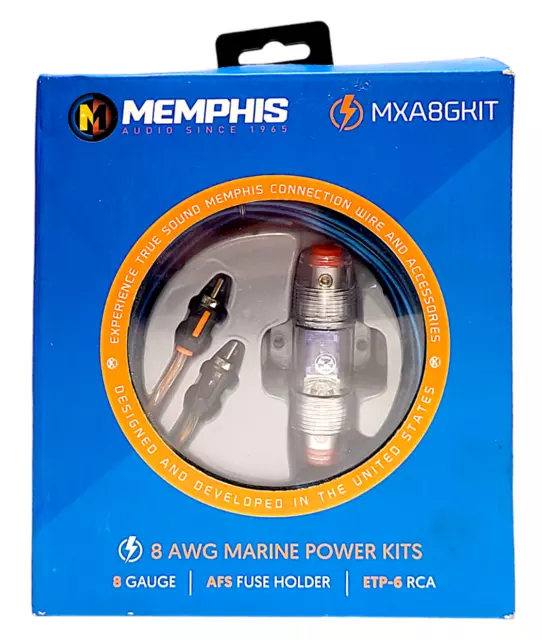 Memphis 8 AWG Amp Installation Wiring Kit Marine Grade Car Audio MXA8GKIT - NEW