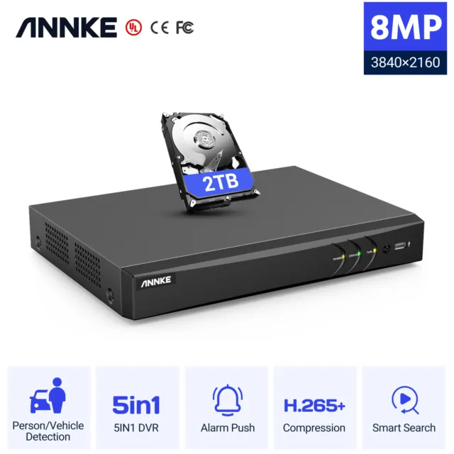 ANNKE 4K 8 Channel DVR Video Recorder H.265+ for Analog Security Camera System