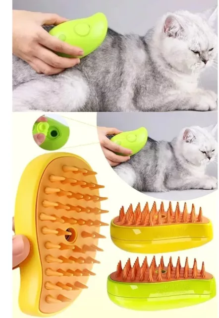 Brosse à Vapeur Électrique 3 en 1 pour Chien et Chat, Peigne de Toilettage