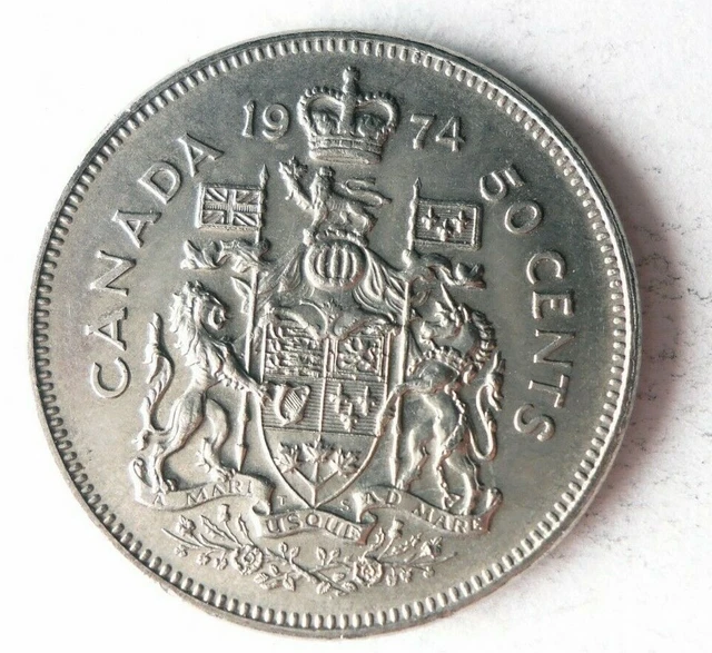 1974 CANADA 50 CENTS - Excellent Coin - FREE SHIP - Bin #168