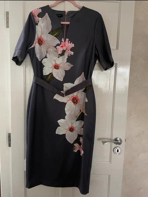TED BAKER CHATSWORTH Bisslee floral Bodycon dress Size Uk 14