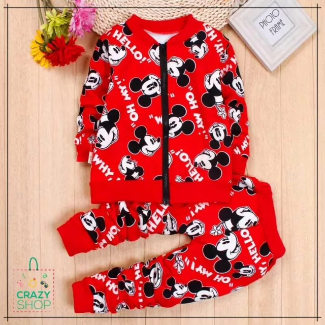 TUTA MICKEY MOUSE   SET 2 pezzi Abbigliamento per bambini kids Felpa+Pantalone