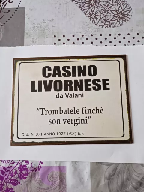 Livorno targa in metallo Casino Livornese rifacimento