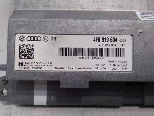 Audi Q5 Stereo/Head Display Unit, Sat Nav Type, 8R, 03/09-01/17, 8R0919604 2