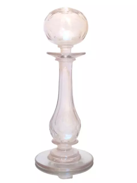 Gorgeous XL 12" Antique French Provence Oil Lamp Weaver Lamp 19TH Cut Crystal