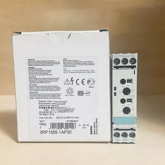 For Siemens 3RP1555-1AP30 Time Delay Relay 200-240V