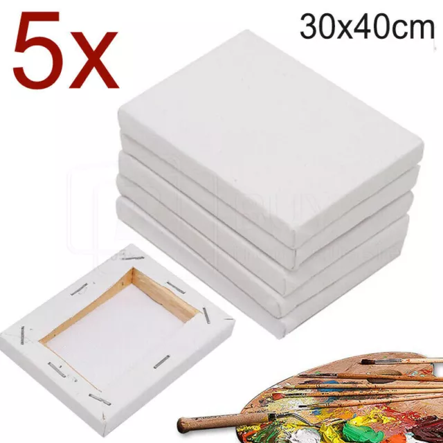 5x Artist Canvas Blank Stretched Canvases Art Large White Range Oil Acrylic Wood
