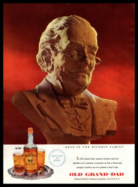 1948 Old Grand-Dad 100 Proof Kentucky Straight Bourbon Whiskey Vintage Print Ad