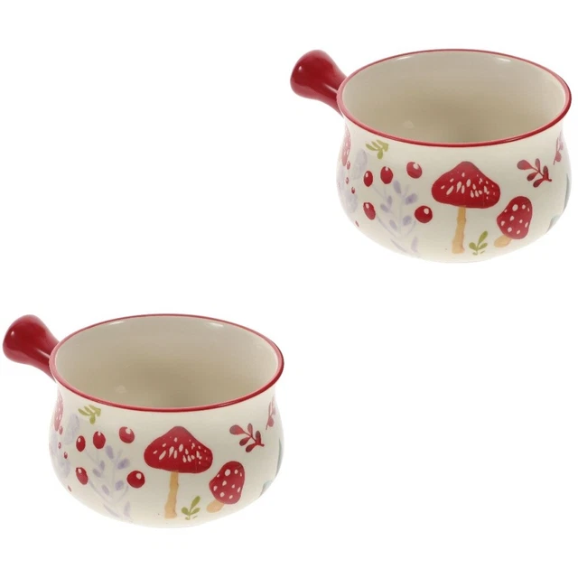 2x Ciotola Design Cartoni Ceramici Colazione per Snack Insalata Frutta Farina d'Avena