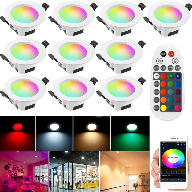 Smart RGB LED Decken Leuchte Fernbedienung Tageslicht Strahler Lampe Dimmbar App Handy Steuerung Globo 48010 24sh 26796073 Smart RGB LED Decken Leuchte Fernbedienung Tageslicht Strahler Lampe Dimmbar App Handy Steuerung Globo 48010 24sh 26796073