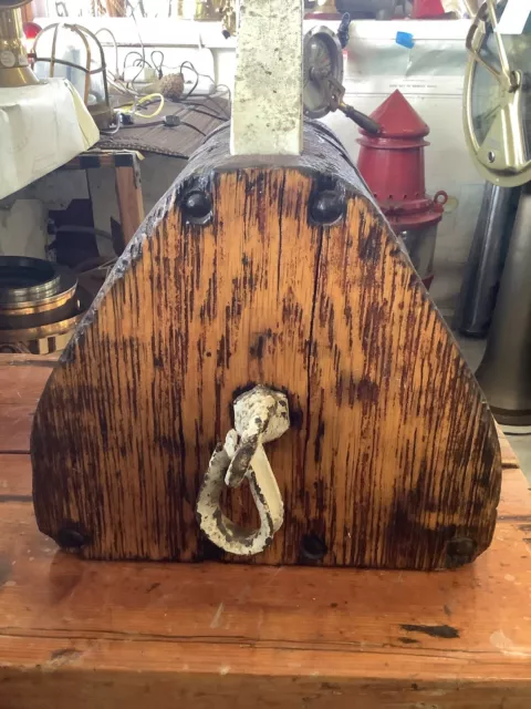 nautical pulley block extra large refinished From The Early 1900’s 3