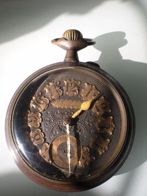 Montre Gousset Vintage REGULATEUR - 15 Rubis, Acier Bruni, Années 1900-1919, Bon état