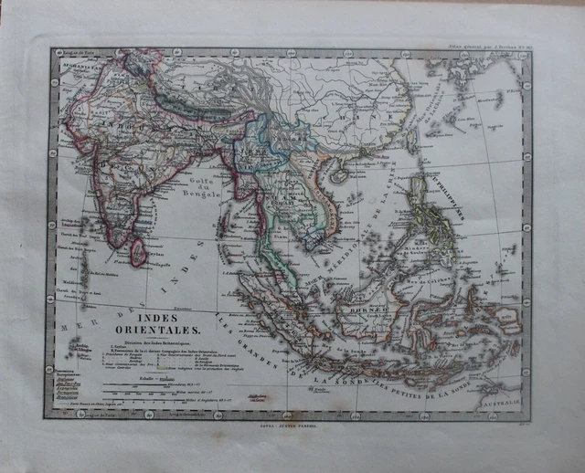 Asia 'Indies Orientales' map of the East Indies by Justus Perthes c1862