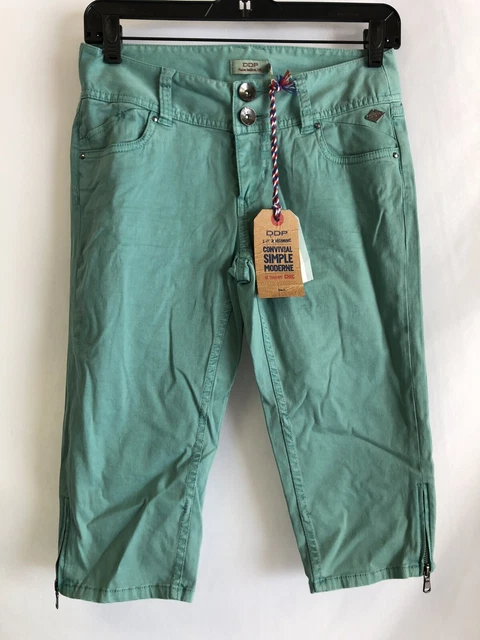 Pantaloncini a Pinocchietto da Donna DDP 97% Cotone Taglia 34 Colore Verde Nuovo