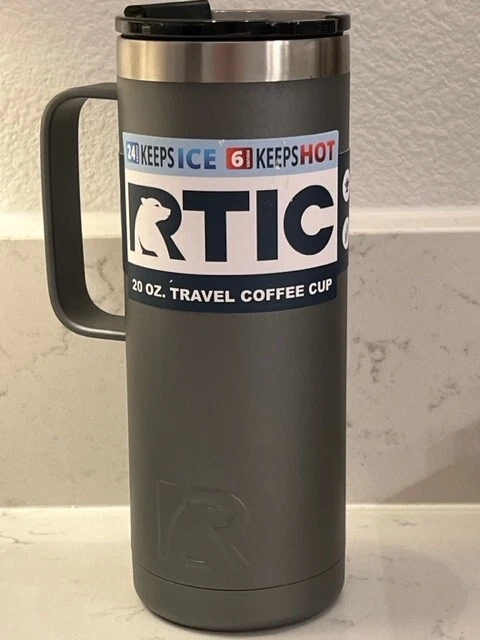 RTIC 20oz Travel Coffee Cup/Mug Stainless Steel Vacuum Insulated Black (NEW)