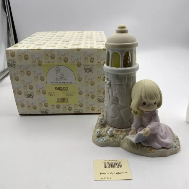 Precious Moments ~ JESUS IS MY LIGHTHOUSE ~ Lighted #487945 ~ MIB ~ Star