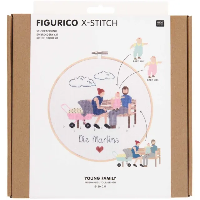 Stickpackung Figurico Young Family | Stück (2021) | Karton | RICO-Design tap