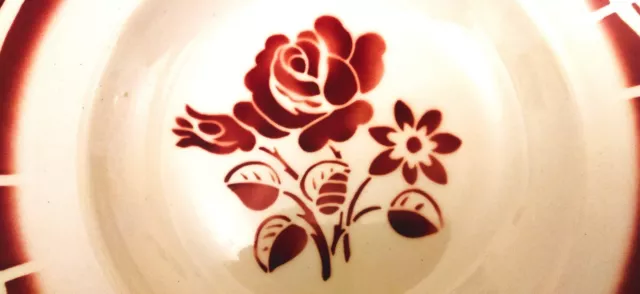 Lot 4 assiettes plates –Faïence Décor de roses 1960 -1970 - Badonviller - Neuves