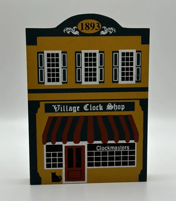 1986 Cat's Meow Village Clock Shop Series IV Delaware Ohio Retired Shelf Sitter