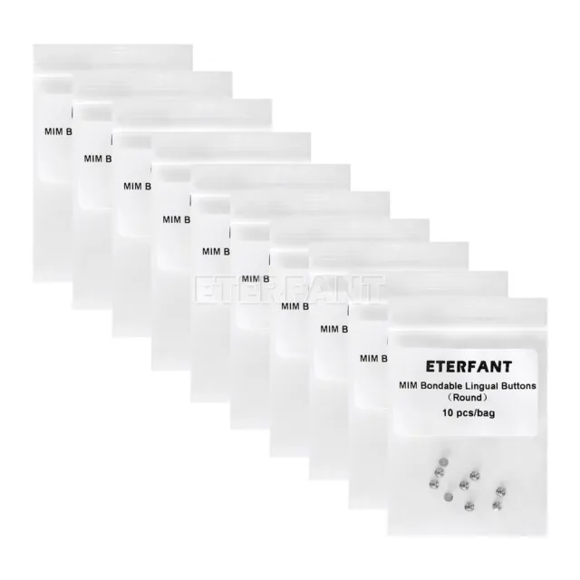 10xETERFANT Integral Dental Orthodontic Bondable Lingual Buttons with Round Base