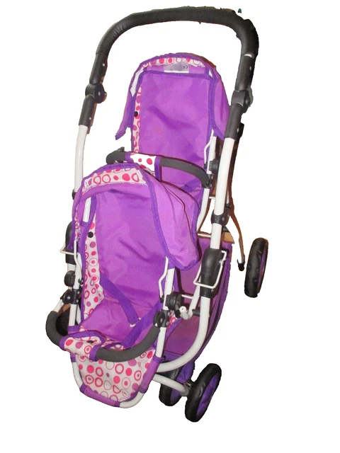 DIMPLES ELLA DOLLS Double Twin Pram Buggy Pushchair 20.00 PicClick UK