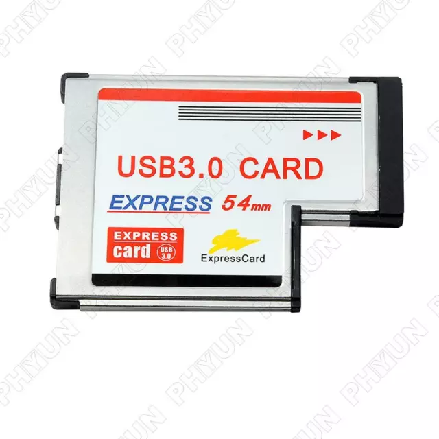 Express Card Expresscard 54mm to USB 3.0x2 Port Adapter For Laptop NEC Chip 2