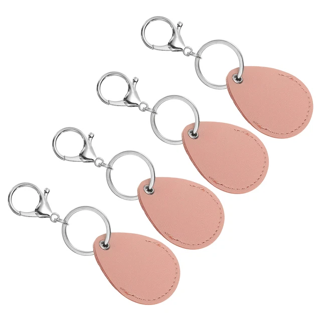Portachiavi in pelle, 4 pz portachiavi in pelle poliuretano portachiavi, rosa