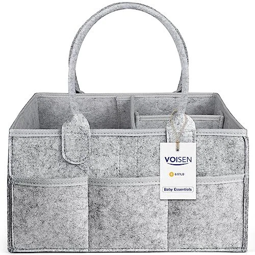 Baby Diaper Caddy Organizer, Nursery Storage Basket Bin Baby Car Bag Portable