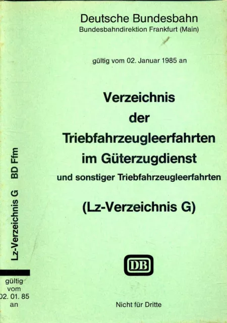 Verzeichnis der Triebfahrzeugleerfahrten im Güterzugdienst (DEUTSCHE BUNDESBAHN)