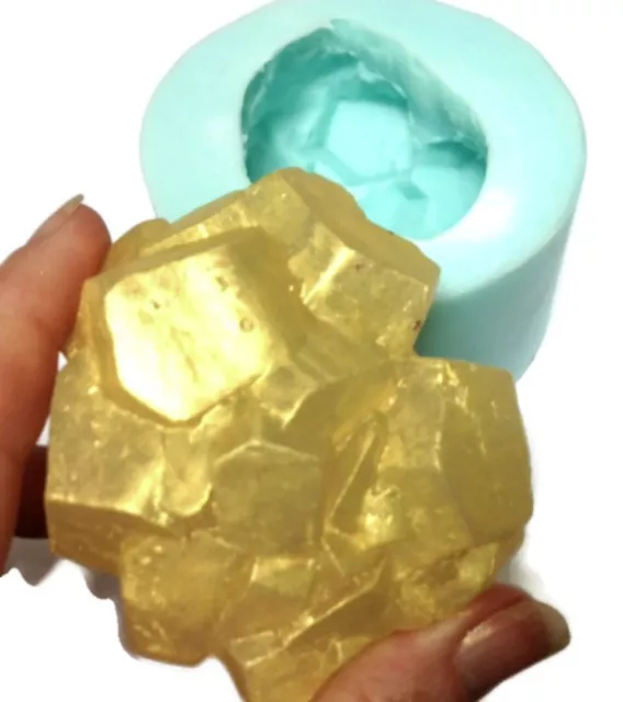 PYRITE GOLD LARGE NUGGET Silicone Soap / Candle Mold / mould Amazing, Gemstone PYRITE GOLD LARGE NUGGET Silicone Soap / Candle Mold / mould Amazing, Gemstone