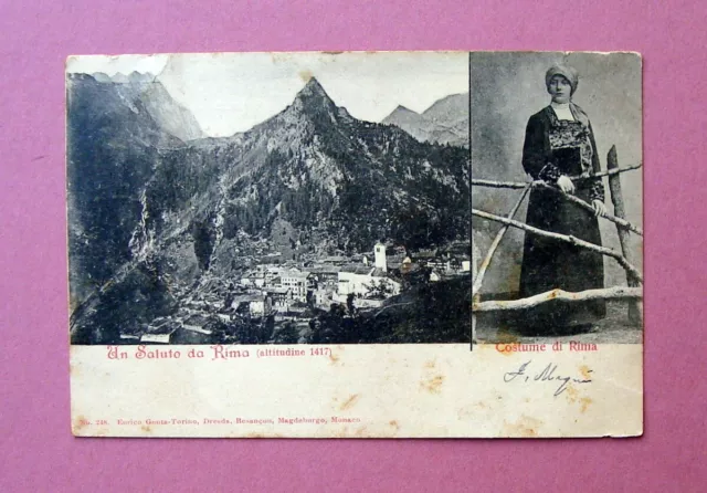 Cartolina Costume di Rima 1901 viaggiata