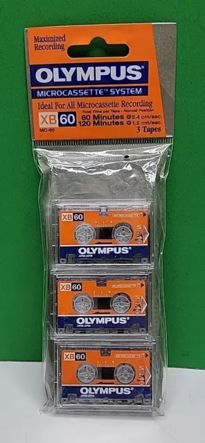 OLYMPUS XB-60 MC-60 MICROCASSETTE TAPES - Sealed Pack Of 3