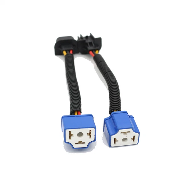 2PCS H13 to H4 Adapter LED Headlights Wiring Harness Connector For Jeep Wrangler