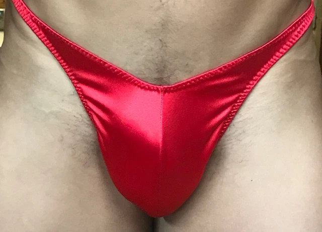 men's npc pro cut red satin spandex bodybuilding posing swimsuit any sz FreeShip