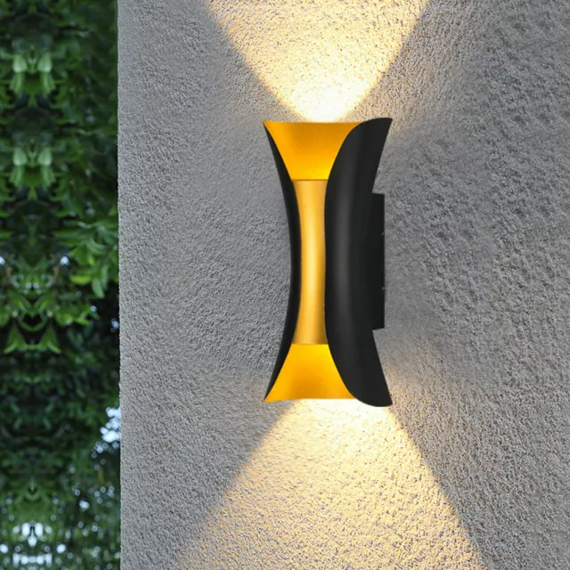 Lámpara de aplique moderna de pared LED arriba abajo accesorio exterior interior impermeable 12 W