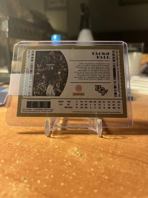 Tacko Fall 2019-20 Panini Contenders Draft Rookie Ticket Auto UCF RC Card #118 2